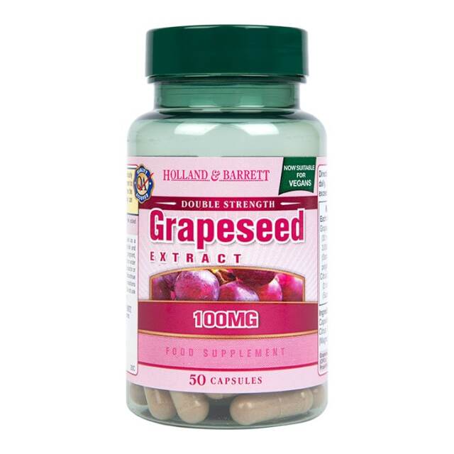 Holland & Barrett Double Strength Grapeseed Extract 100mg 50 Capsules - 1