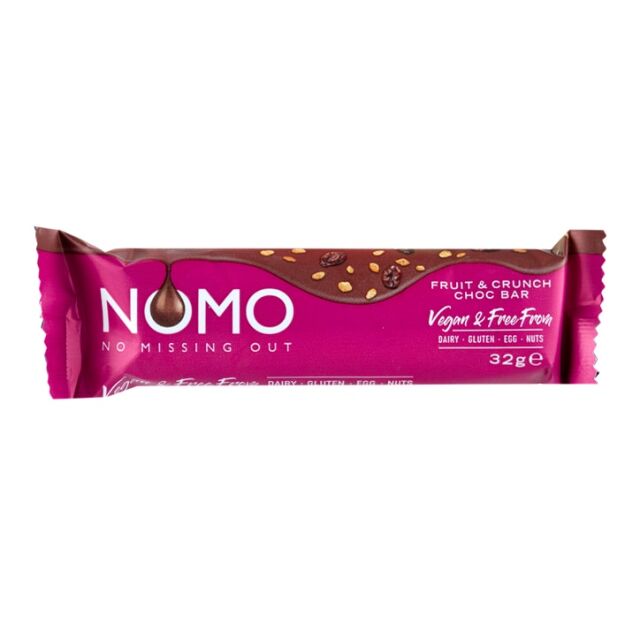 NOMO Vegan Fruit & Crunch Choc Bar 32g - 1