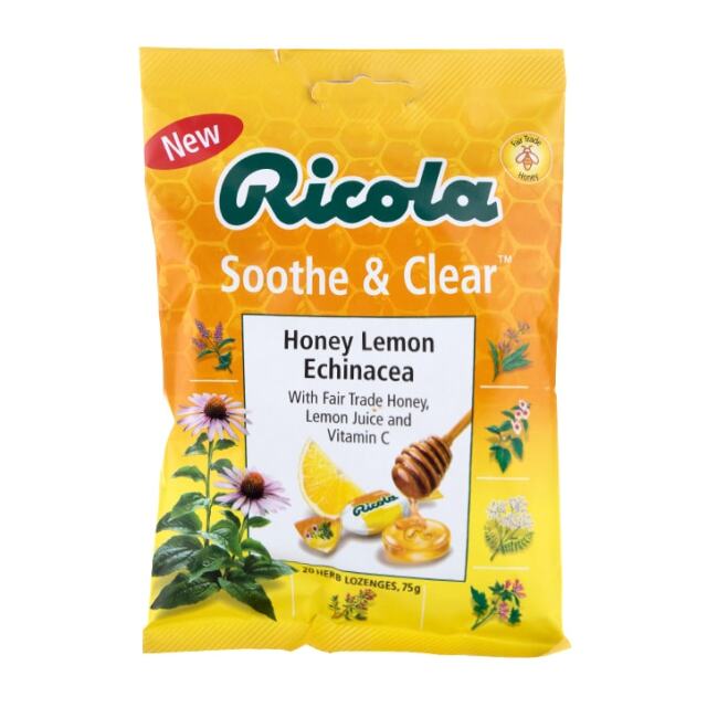 Ricola Soothe & Clear Honey, Lemon & Echinacea 20 Lozenges - 1
