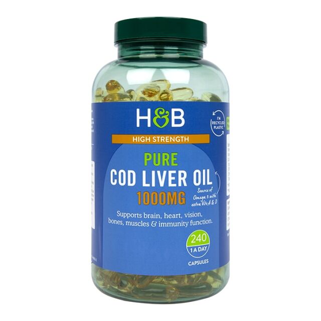 Holland & Barrett Pure Cod Liver Oil 1000mg 240 Capsules - 1