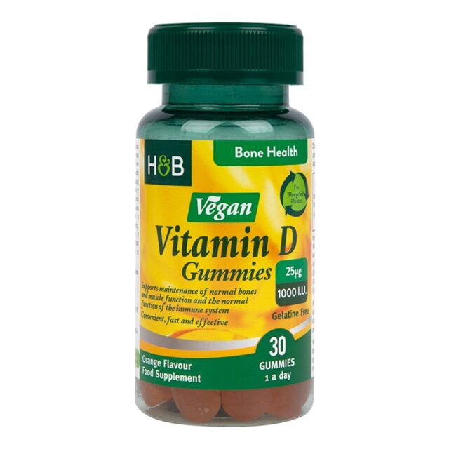 Holland & Barrett Vegan Vitamin D  1000 I.U 25ug 30 Gummies - 1