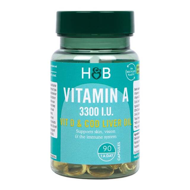 Holland & Barrett Vitamin A 3330IU + Vit D & Cod Liver Oil 90 Capsules - 1