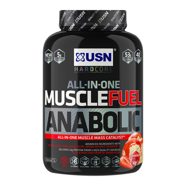 USN Muscle Fuel Anabolic All-In-One Shake Strawberry 2kg - 1