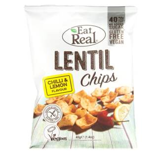 Eat Real Vegan Τσιπς Φακής με Γεύση Τσίλι & Λεμόνι Χ/ΓΛ 40g