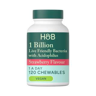 Holland & Barrett Acidophilus Μασώμενο Συμπλήρωμα Προβιοτικών (1 Δις Βακτήρια) με γεύση Φράουλα 120 Ζελεδάκια