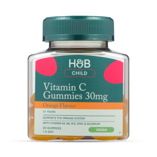 Holland & Barrett Παιδική Βιταμίνη C για Ενίσχυση Ανοσοποιητικού με γεύση Πορτοκάλι 30mg 30 Ζελεδάκια