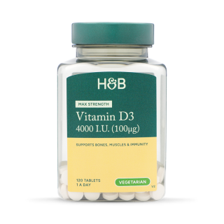 Holland & Barrett Βιταμίνη D3 4000 I.U. 100μg 120 Δισκία