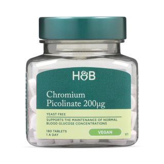 Holland & Barrett Πικολινικό Χρώμιο 200μg 180 Δισκία