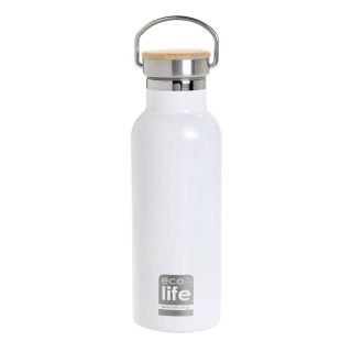 Ecolife Παγούρι Θερμός Bamboo Λευκό 500ml