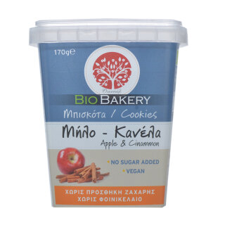 Οικοπάλ BioBakery Βιολογικά Μπισκότα Μήλο-Κανέλα Χωρίς Ζάχαρη 170g