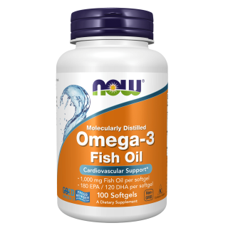 NOW® Ωμέγα-3 Ιχθυέλαιο Μοριακά Αποσταγμένο 100 Κάψουλες