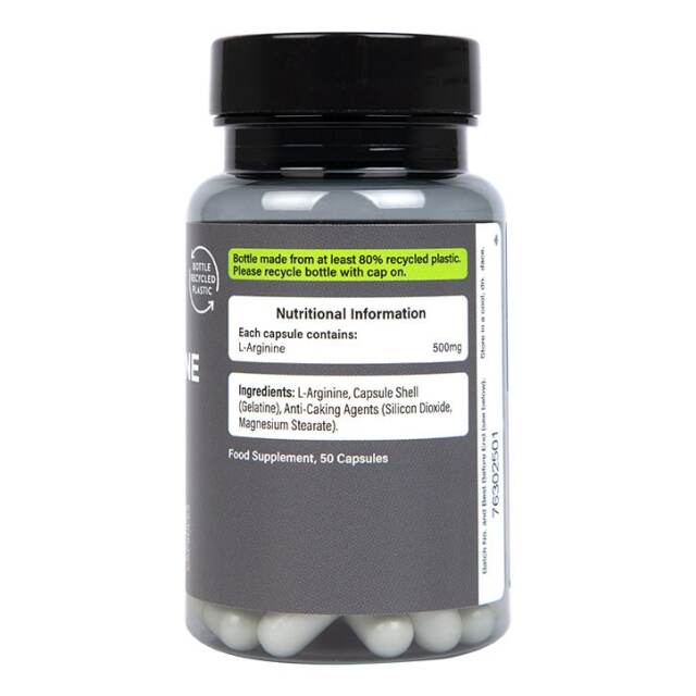 PE Nutrition L-Arginine 500mg 50 Capsules - 4