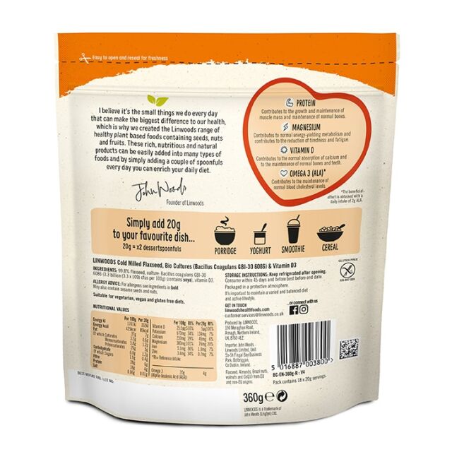 Linwoods Milled Flaxseed with Biocultures & Vitamin D 360g - 2