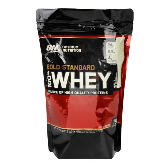 Optimum Nutrition Gold Standard 100% Whey Powder Vanilla Ice Cream 450g - 1