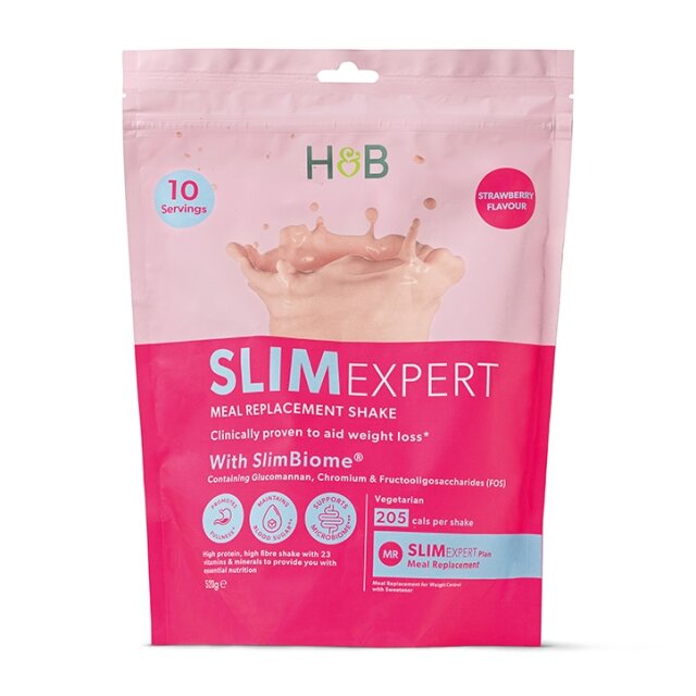 Holland & Barrett SlimExpert Meal Replacement Shake Strawberry Flavour 520g - 1