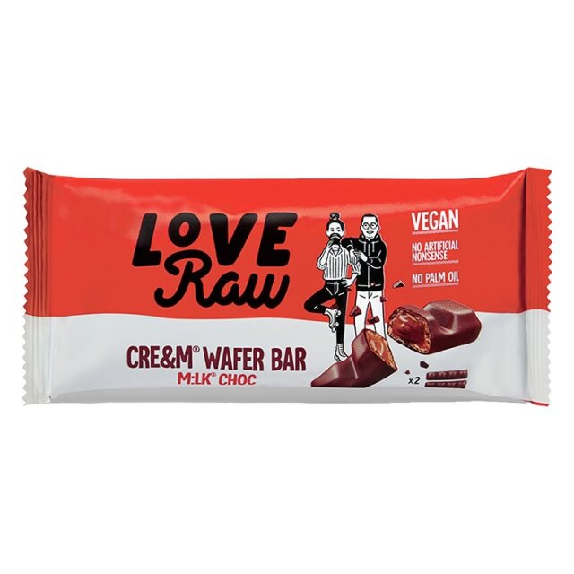 Love Raw 2 Vegan Cre&m Filled Wafer Bars 43g - 1