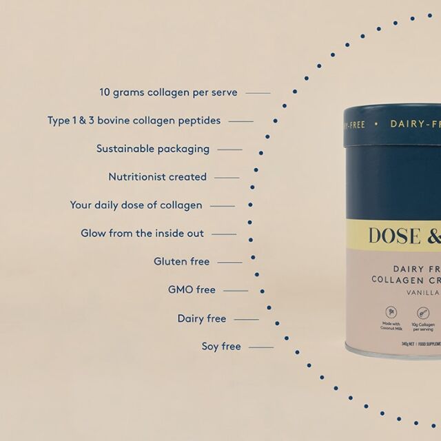 Dose & Co Dairy-Free Collagen Creamer Vanilla 340g - 2