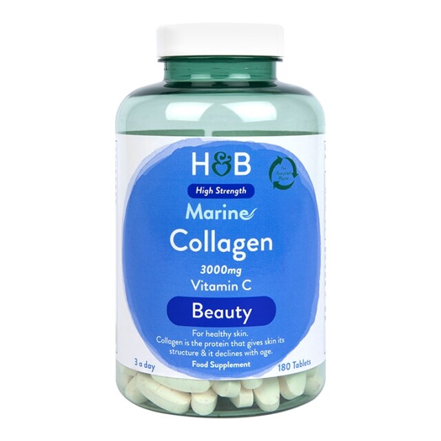 Holland & Barrett Marine Collagen with Vitamin C 3000mg 180 Tablets - 1