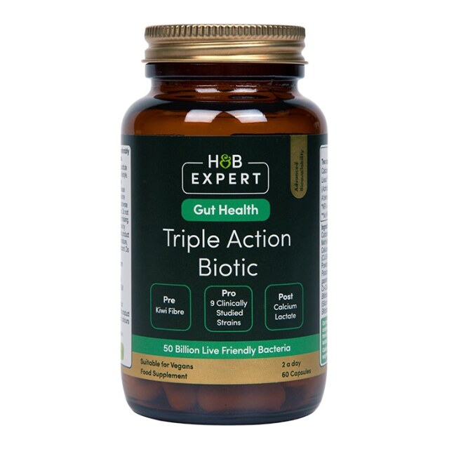 H&B Expert Triple Action Biotic Gut Formula 60 Capsules - 1