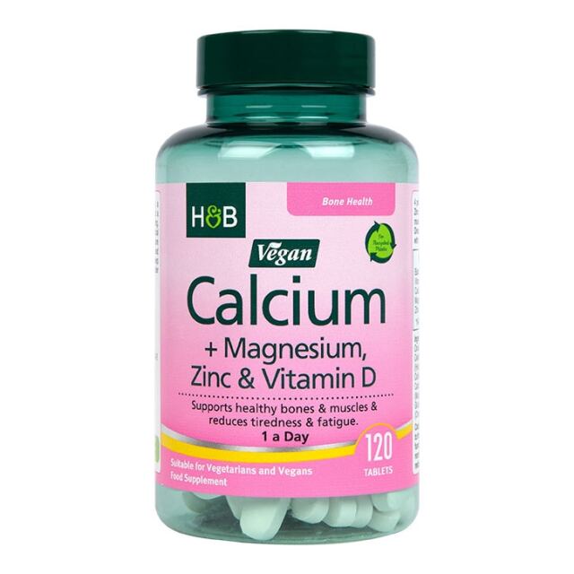 Holland & Barrett Vegan Calcium Magnesium Vitamin D & Zinc 120 Tablets - 1