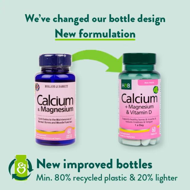 Holland & Barrett Calcium + Magnesium & Vitamin D 60 Tablets - 2