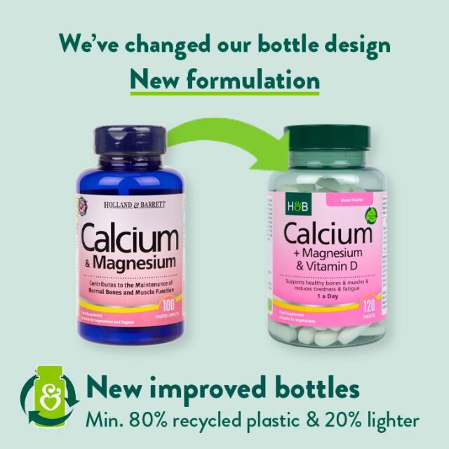Holland & Barrett Calcium + Magnesium & Vitamin D 120 Tablets - 2