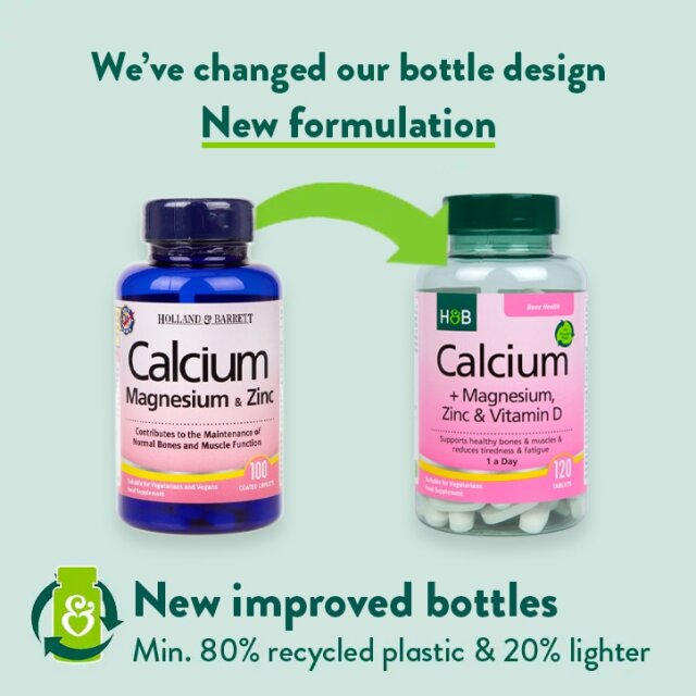 Holland & Barrett Calcium Magnesium Vitamin D & Zinc 120 Tablets - 2