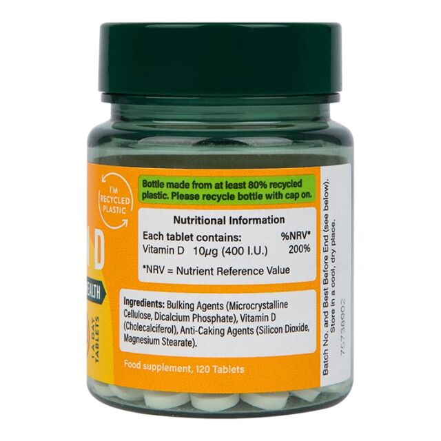Holland & Barrett Vitamin D3 400 I.U. 10ug 120 Tablets - 3