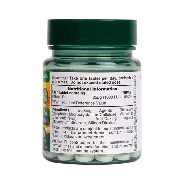 Holland & Barrett Vitamin D3 1000 I.U 25ug 120 Tablets - 3