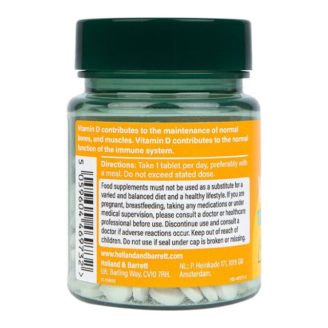 Holland & Barrett Vitamin D3 1000 I.U 25ug 240 Tablets - 3
