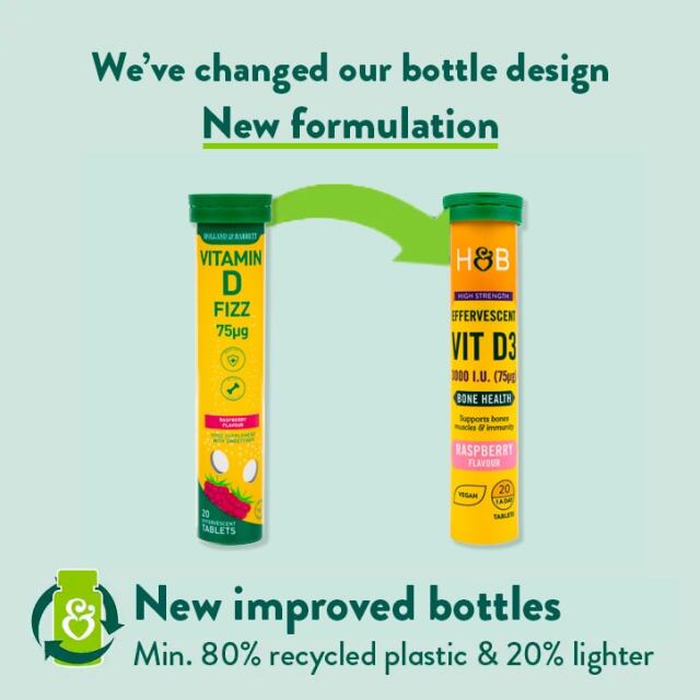 Holland & Barrett Vitamin D 3000 I.U. 75ug 20 Effervescents