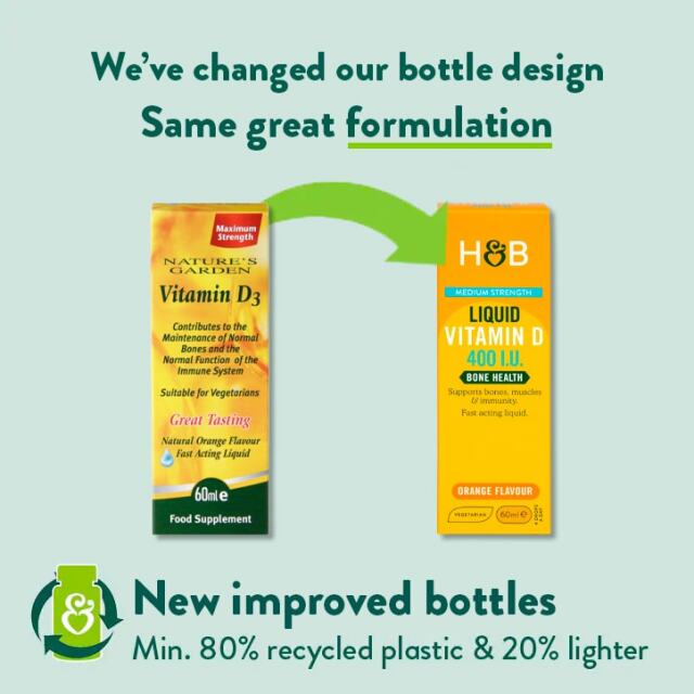 Holland & Barrett Vitamin D 400 I.U. 10ug Liquid 60ml - 2