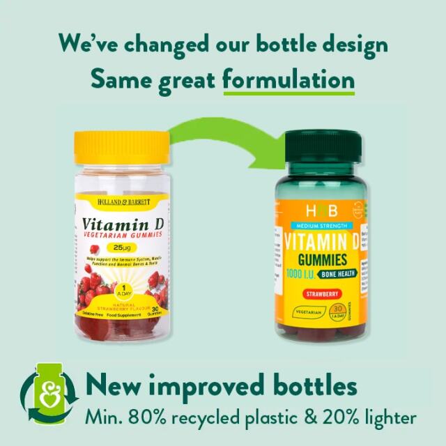 Holland & Barrett Vegetarian Vitamin D 1000 I.U. 25ug 30 Gummies - 2