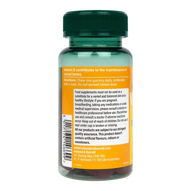 Holland & Barrett Vegetarian Vitamin D 1000 I.U. 25ug 30 Gummies - 3