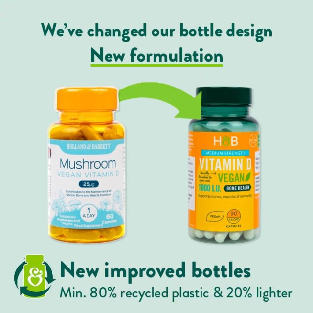 Holland & Barrett Vegan Vitamin D 1000 I.U 25ug 90 Capsules - 2