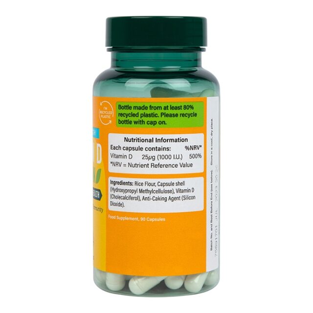 Holland & Barrett Vegan Vitamin D 1000 I.U 25ug 90 Capsules - 4