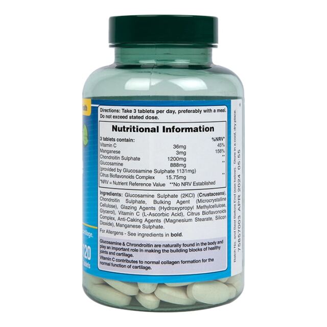 Holland & Barrett High Strength Glucosamine Sulphate & Chondroitin 1100mg 120 Tablets - 4