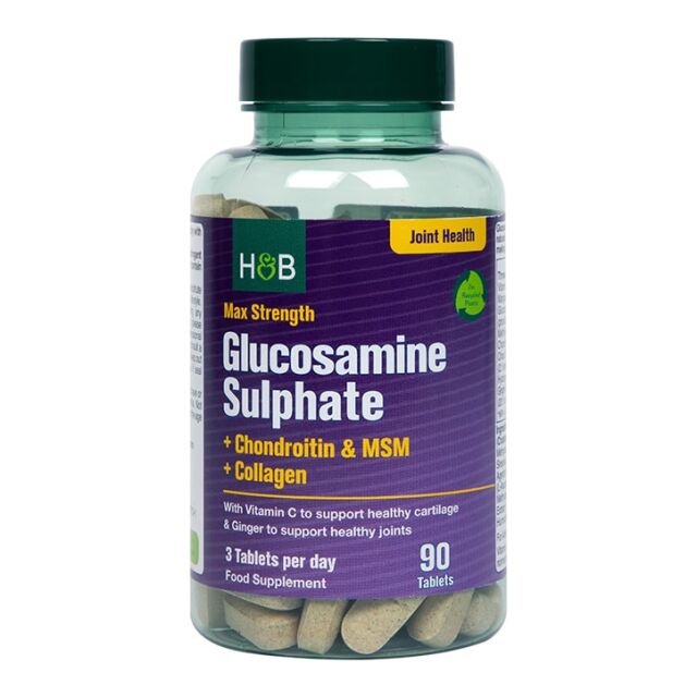 Holland & Barrett Max Strength Glucosamine & Chondroitin 90 Tablets - 1