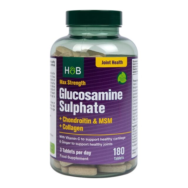 Holland & Barrett Max Strength Glucosamine & Chondroitin 180 Tablets - 1