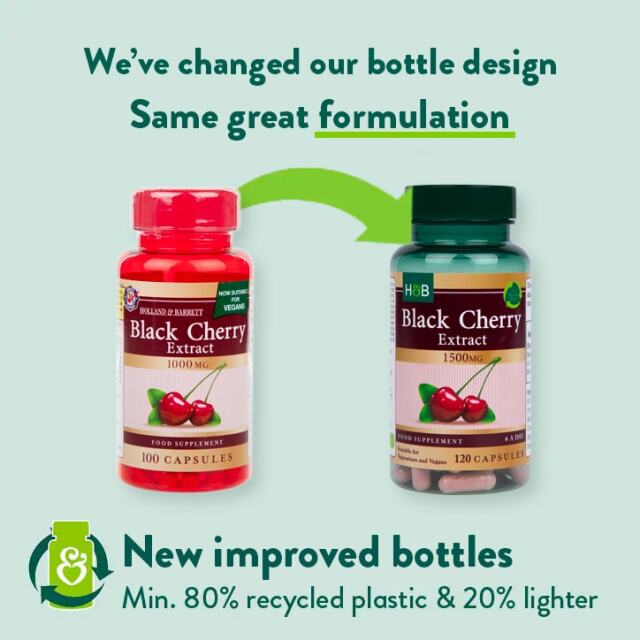 Holland & Barrett Black Cherry Extract 1500mg 120 Capsules - 2