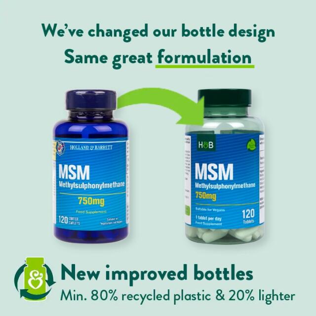 Holland & Barrett MSM 750mg 120 Tablets - 2