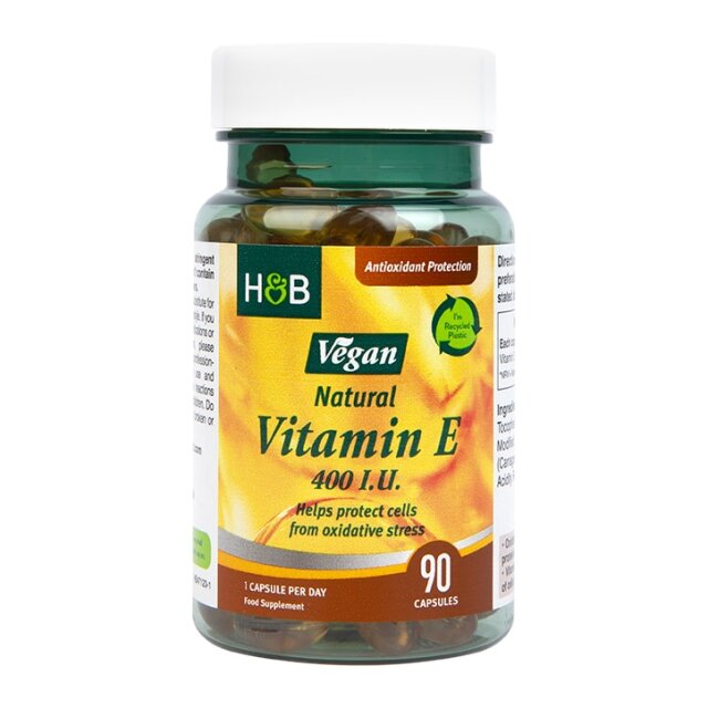 Holland & Barrett Vegan Natural Vitamin E 400IU 90 Capsules - 1