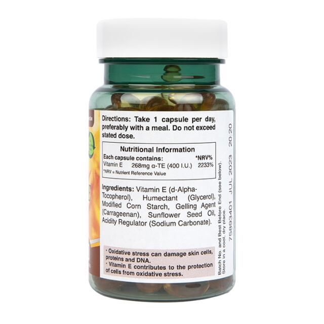 Holland & Barrett Vegan Natural Vitamin E 400IU 90 Capsules - 3