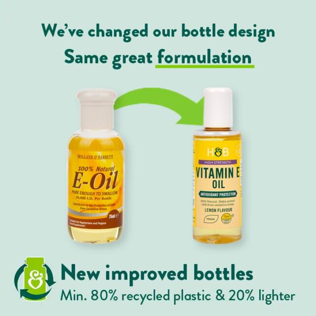 Holland & Barrett High Strength Vitamin E Oil Lemon Flavour 75ml - 2