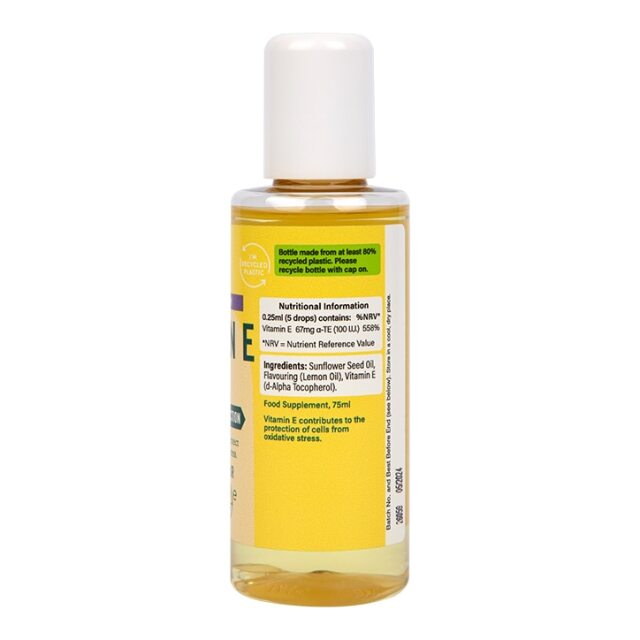 Holland & Barrett High Strength Vitamin E Oil Lemon Flavour 75ml - 4