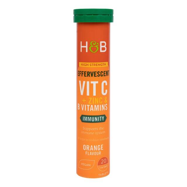 Holland & Barrett Vitamin C, Vitamin B & Zinc 20 Effervescent Tablets - 1