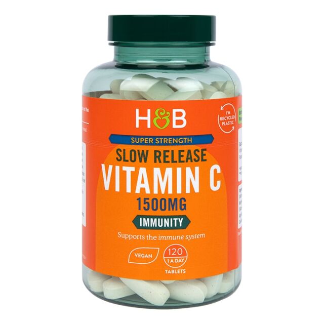Holland & Barrett High Strength Slow Release Vitamin C 1500mg 120 Tablets - 1