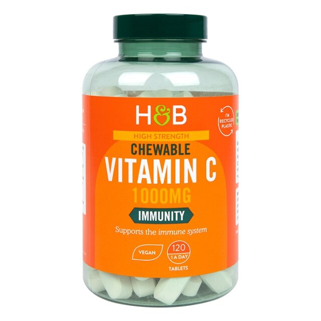 Holland & Barrett High Strength Chewable Vitamin C 1000mg 120 Tablets - 1