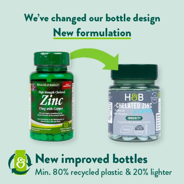 Holland & Barrett Zinc & Copper 15mg 120 Tablets - 2