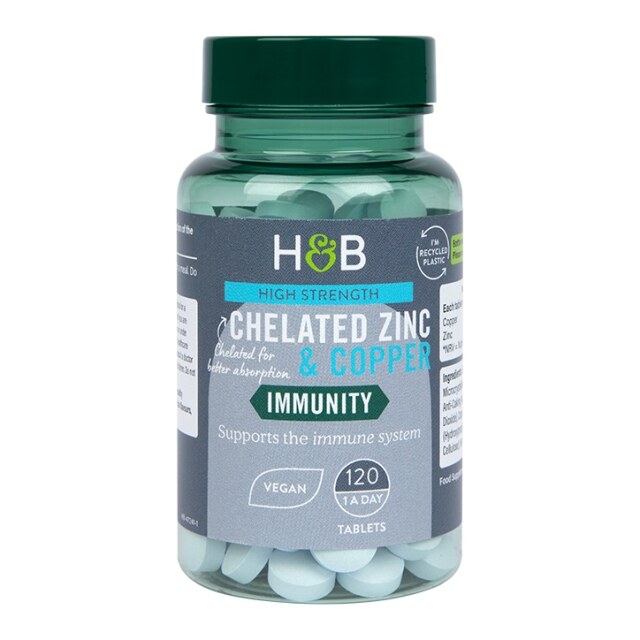 Holland & Barrett High Strength Chelated Zinc & Copper 120 Tablets - 1